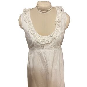 J Crew White Eyelet Sleeveless Dress